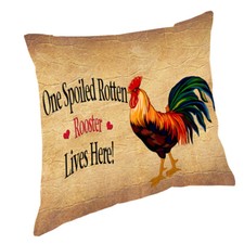 Spoiled Rotten Rooster Throw Pillow 14x14
