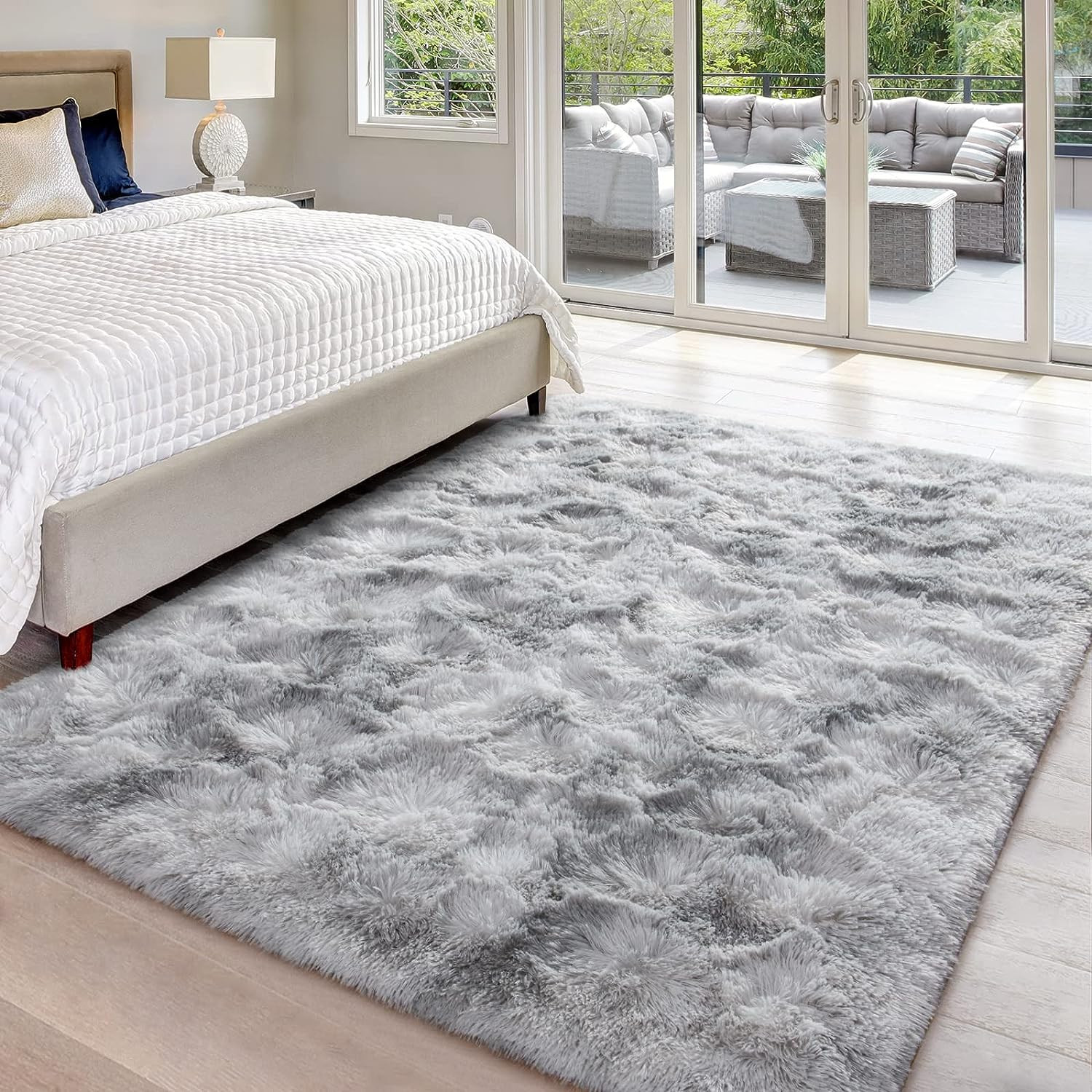 Hutha 4X6 Large Area Rugs for Living Room, Super Soft Fluffy Modern Bedroom Rug