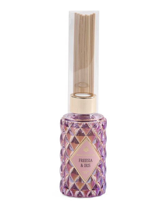 EAST WEST 3.4oz Freesia & Iris Reed Diffuser with Gold Cap-image