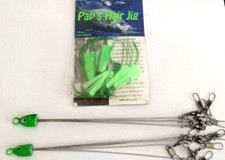 Pap's Umbrella Rig (5 pronged) Qty 2 and Pap's Hair Jig Green/Green(Qty 5)