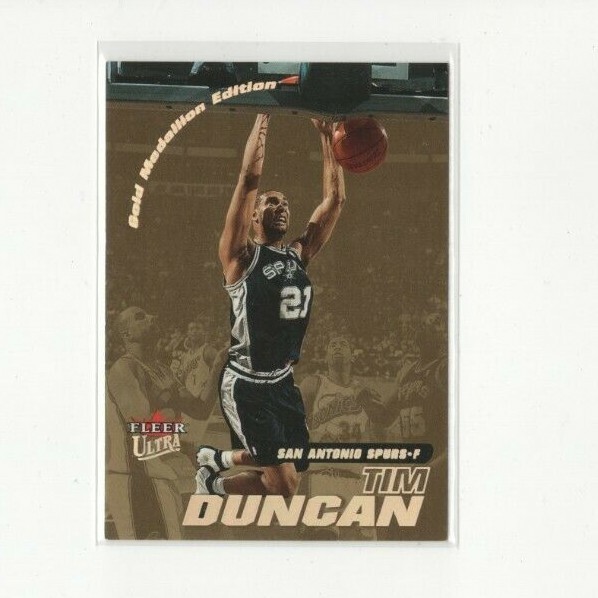 2000/01 Fleer Ultra Gold Medallion Tim Duncan Parallel #187g Spurs HOF Center
