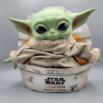 Star Wars The Mandalorian Child Figure Plush Baby Yoda Fiction Fantasy Mattel