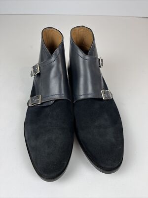 Vero Cuoio Men s Low Boot Black Leather And Suede Size 44 Italian Made.