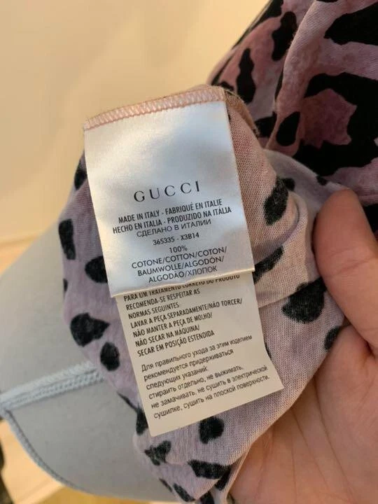 Auténtica Camiseta Gucci Vintage Leopardo Manga Corta Algodón Talla S Foto 4 de 4