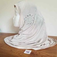 1 piece BEIGE Al Amira Hijab Rhinestones Muslim Head cover, 1 pc hijab scarf