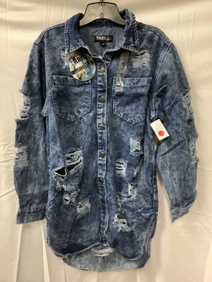 Thrill Womens Denim Jacket Blue Regular 