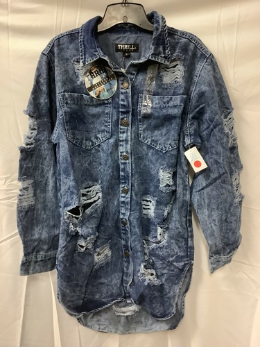 Thrill Womens Denim Jacket Blue Regular 