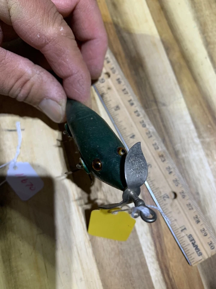 Antiguo señuelo de pesca vintage Plufeger herido minnow (11670) Foto 2 de 4