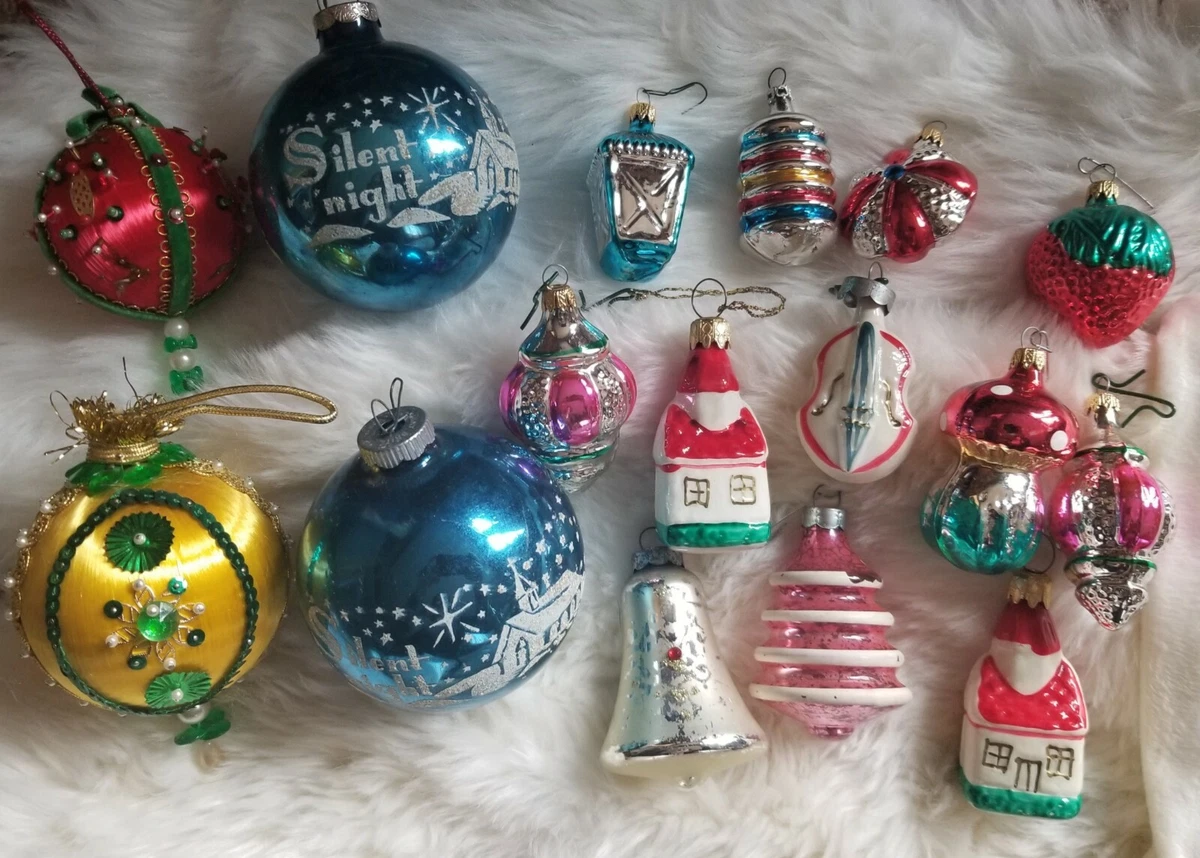 LOT OF 16 VINTAGE CHRISTMAS ORNAMENTS Most Glassb | eBay