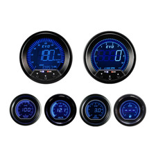 Evo Digital 6 Gauge Set Gps Speedometer Blue Red Lcd Kmh C Bar 85mm 52mm