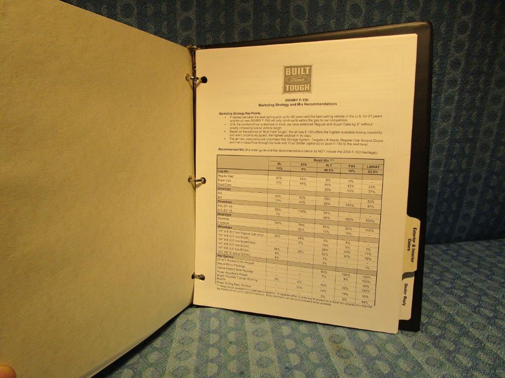 2004 Ford Truck F-150 Orig Dealer Color & Upholstery Reference Book ...