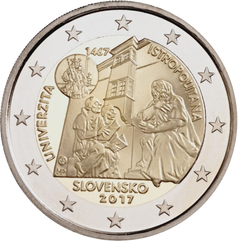 Slovaquie 2017 Euros Commémoratifs Université Istropolitana