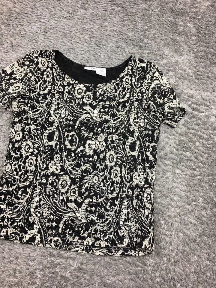 Blusa elástica negra talla grande East 5th manga corta para mujer Foto 2 de 4