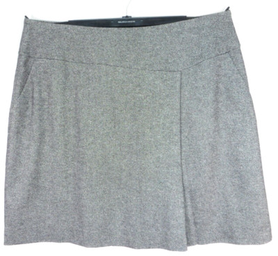 TALBOTS Women 35% Wool Yoke Waist A-Line Skirt Gray Pocket Solid Gray 20W Plus