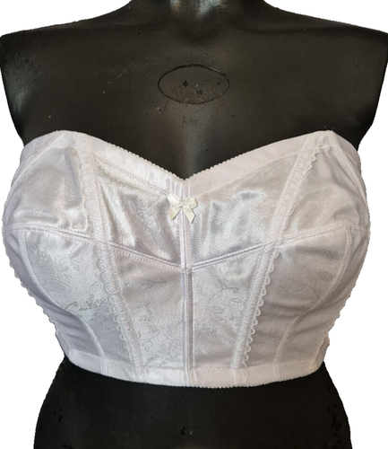 USA 637 Braut Bustier Satin & Spitze Gr.100C UK44C Korsage mit cup Stäbe