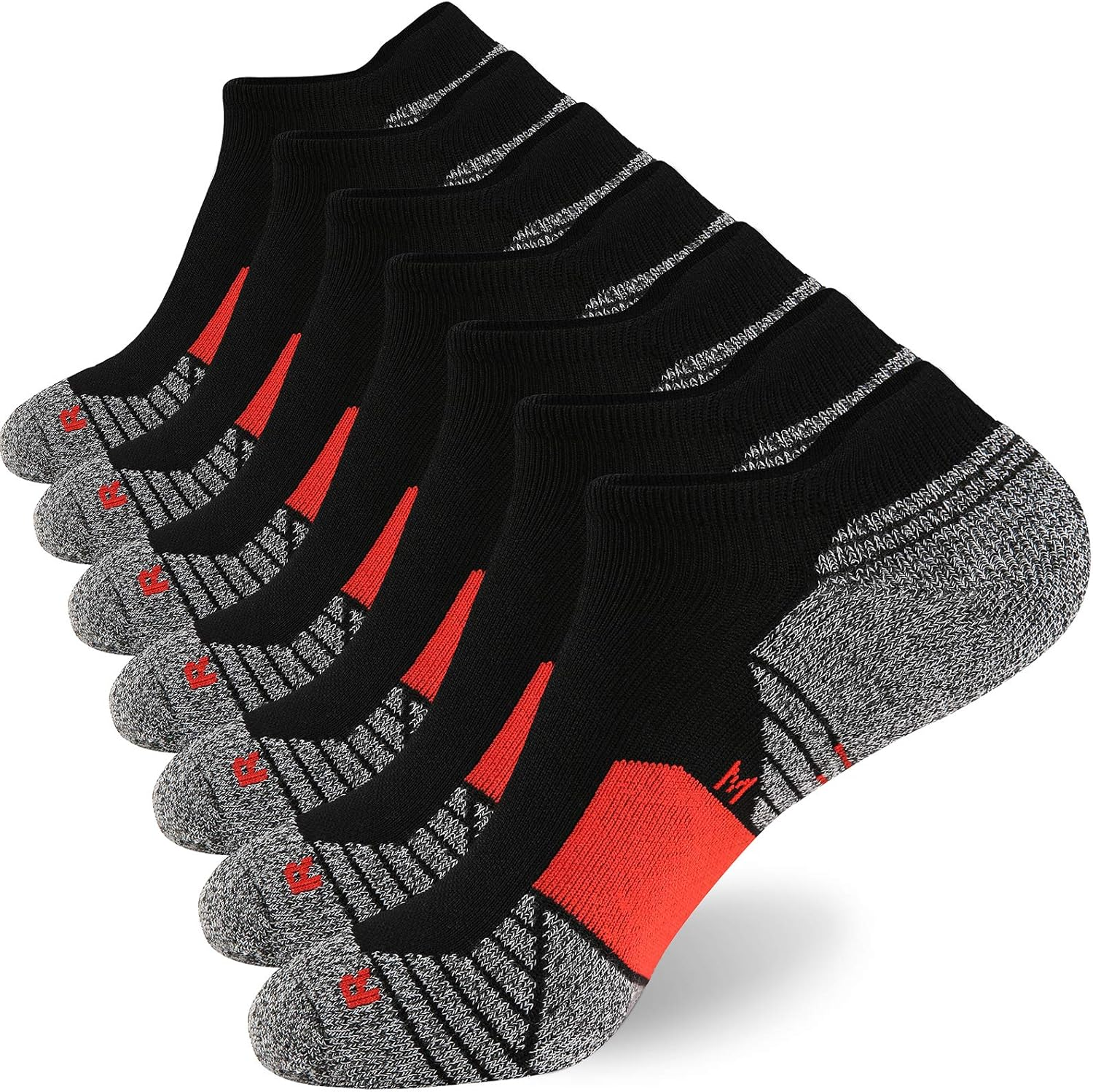 Men'S Athletic Running Socks 7 Pairs Thick Cushion Ankle Socks for Men Sport Low