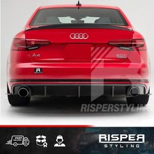 S4 STYLE REAR BOOT SPOILER LIP- IN GLOSS BLACK - FOR AUDI A4 B9 2016+