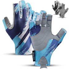 Kyncilor Fishing Gloves for Men Women Half-Finger Sun Protection Paddling Gloves