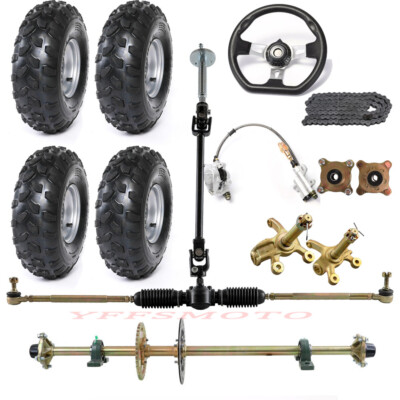 44'' Rear Axle Kits 7/8/10'' Tires 4 Stud Wheel Hub for Taotao Go Kart Golf Buggy