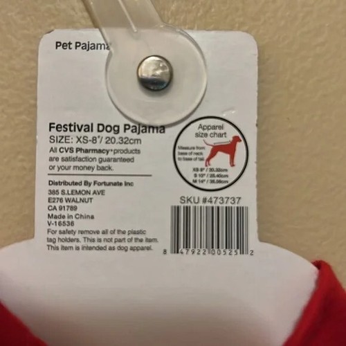 Pet Central Dog Polar Bear Pajama Blue Red Size Extra Small Clothes Merry Xmas - Picture 3 of 6