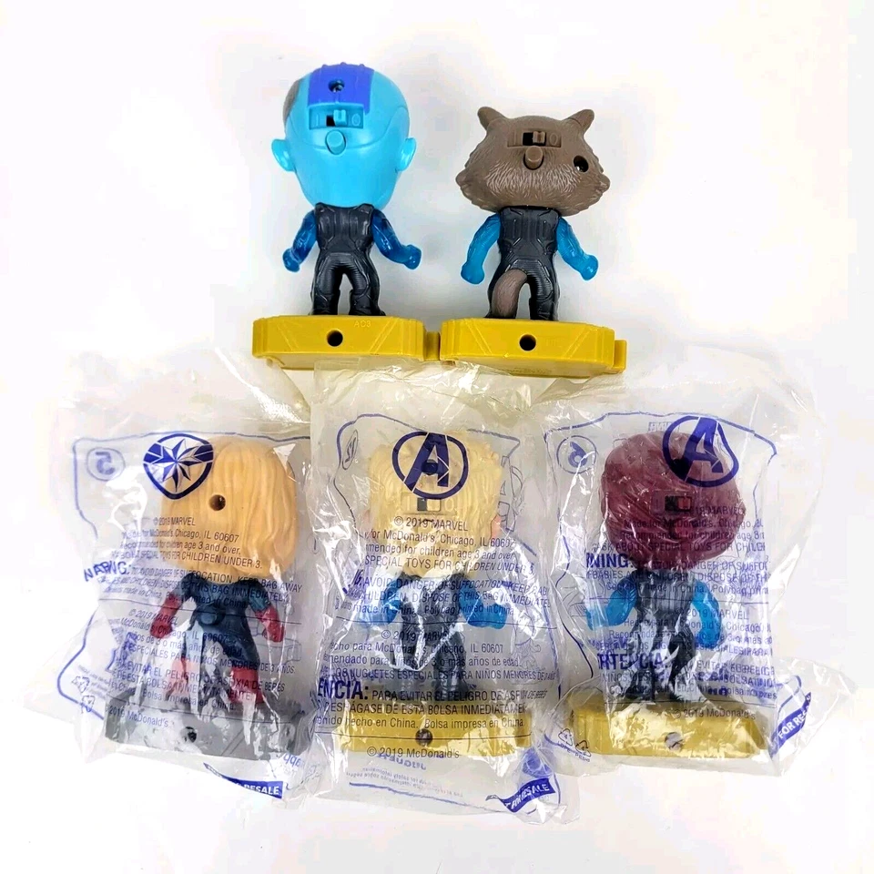 Juguetes de los Vengadores ~ Thor ~ Viuda ~ Capitana Marvel ~ Mapache ~ Happy Meal de Nebula McDonalds Foto 2 de 2