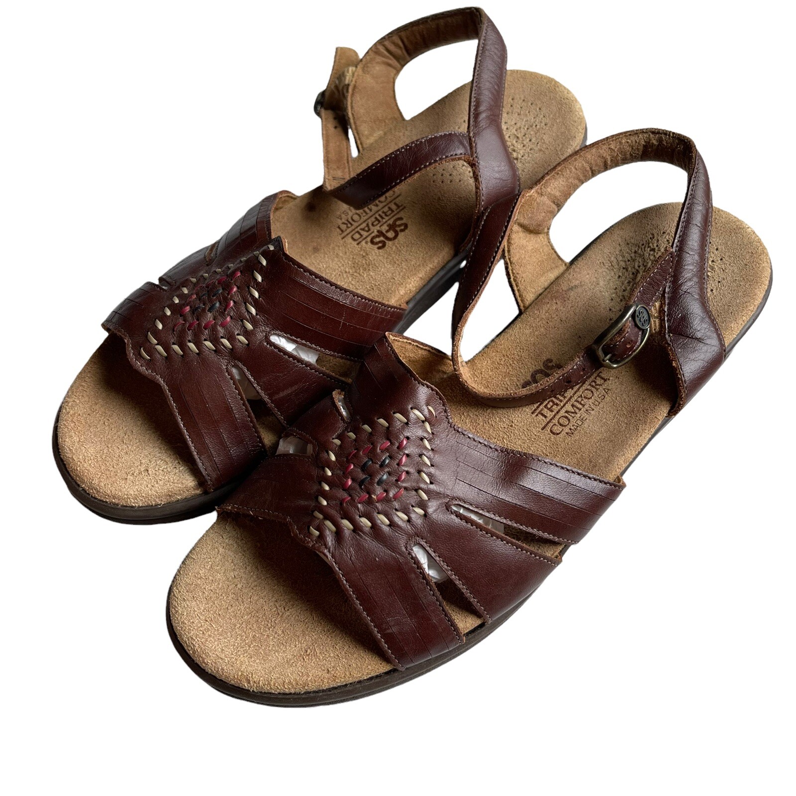 APL Sandali donna SAS Tripad Comfort taglia 8N marroni cuciture made in USA