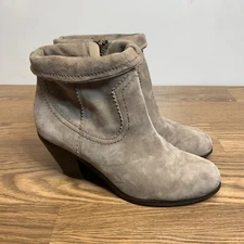 Sam Edelman Louie Womens Bootie Sz 8.5M Tan Leather Suede Block Heel BOHO