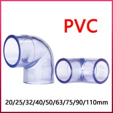 Clear PVC Elbow Plain Pipe Adapter 20/25/32/40/50/63/75/90/110mm Diameter