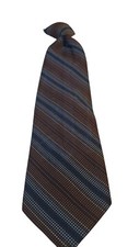 Vintage Retro Wembleytown Multicolor Embroidered Clip On Tie For Black/Brwn Suit