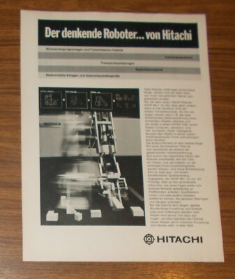 Seltene Werbung HITACHI HITAC 7250 Digital-Computer HIVIP MK 1 Roboter 1971