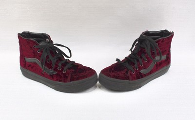 maroon velvet vans