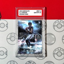 Graded 10 CJ Stroud Rookie Card RC By Storm 2023 Panini Absolute Football #BST-2