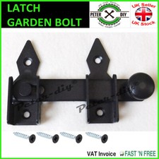 LATCH HASP GATE Garden Bolt BLACK STABLE SHED GARDEN BACK DOOR BOLT Lock SCREWS