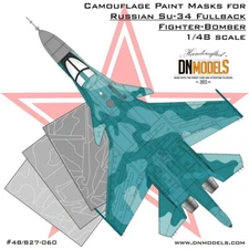 1/48 Su-34 Fullback Camouflage Paint Mask for Hobby Boss 81756, Kitty Hawk 80141