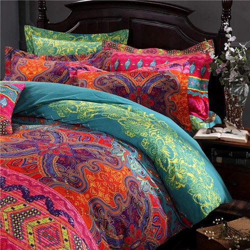 Omelas Bohemian Queen Duvet Cover Set Colorful Boho Floral Bedding Super Soft... - Picture 2 of 7