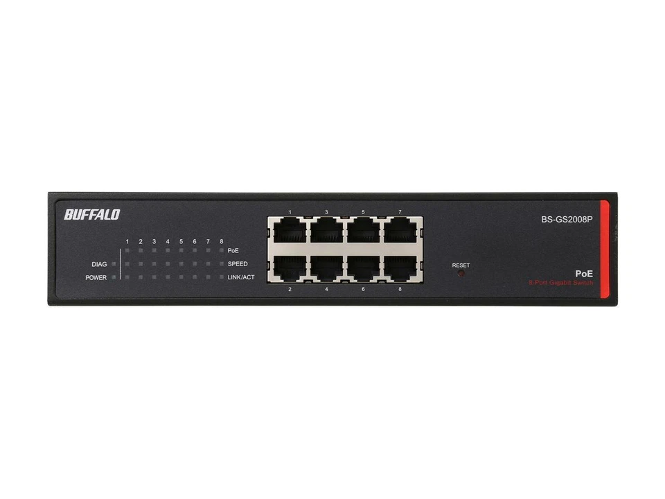 Buffalo BS-GS2008P 8-Port Gigabit Green Ethernet PoE Web Smart Switch - Image 2 of 4