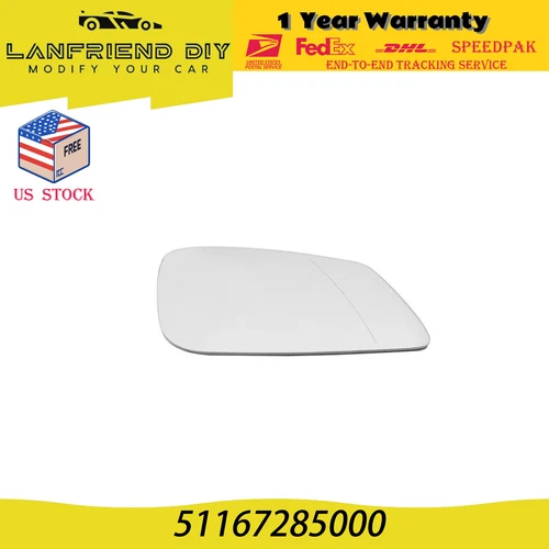 Mirror Glass Heated Fit for BMW 320i 340i With Backing Plate Passenger Side RH 