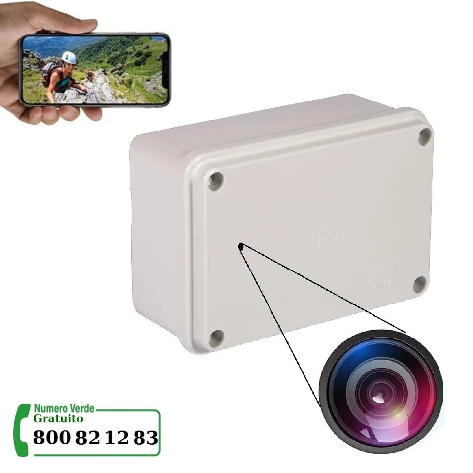 telecamera wi fi video completa  funzionante 220 volt scatola di derivazione - Immagine 2 di 4