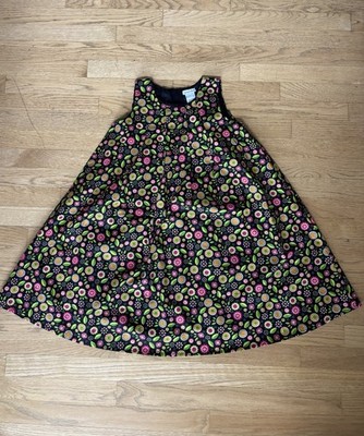 Chasing Fireflies Girls Floral A-Line Dress Black Floral Zip Back Size 12 Kids