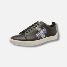 Hugo Boss Hombres Negro Zero Cyberbug Tenis Cuero Parte Superior Baja Tenis Zapatos Talla 41