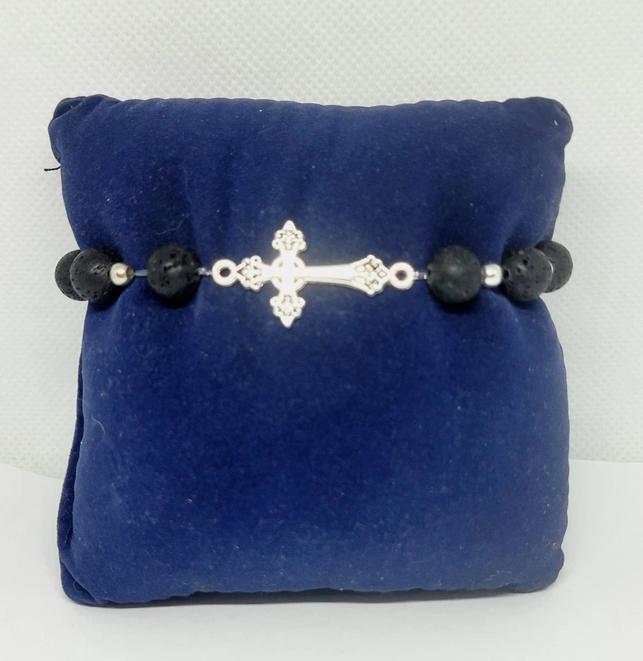 Cross Beaded Stretch Charm Bracelet - Image 2 of 2