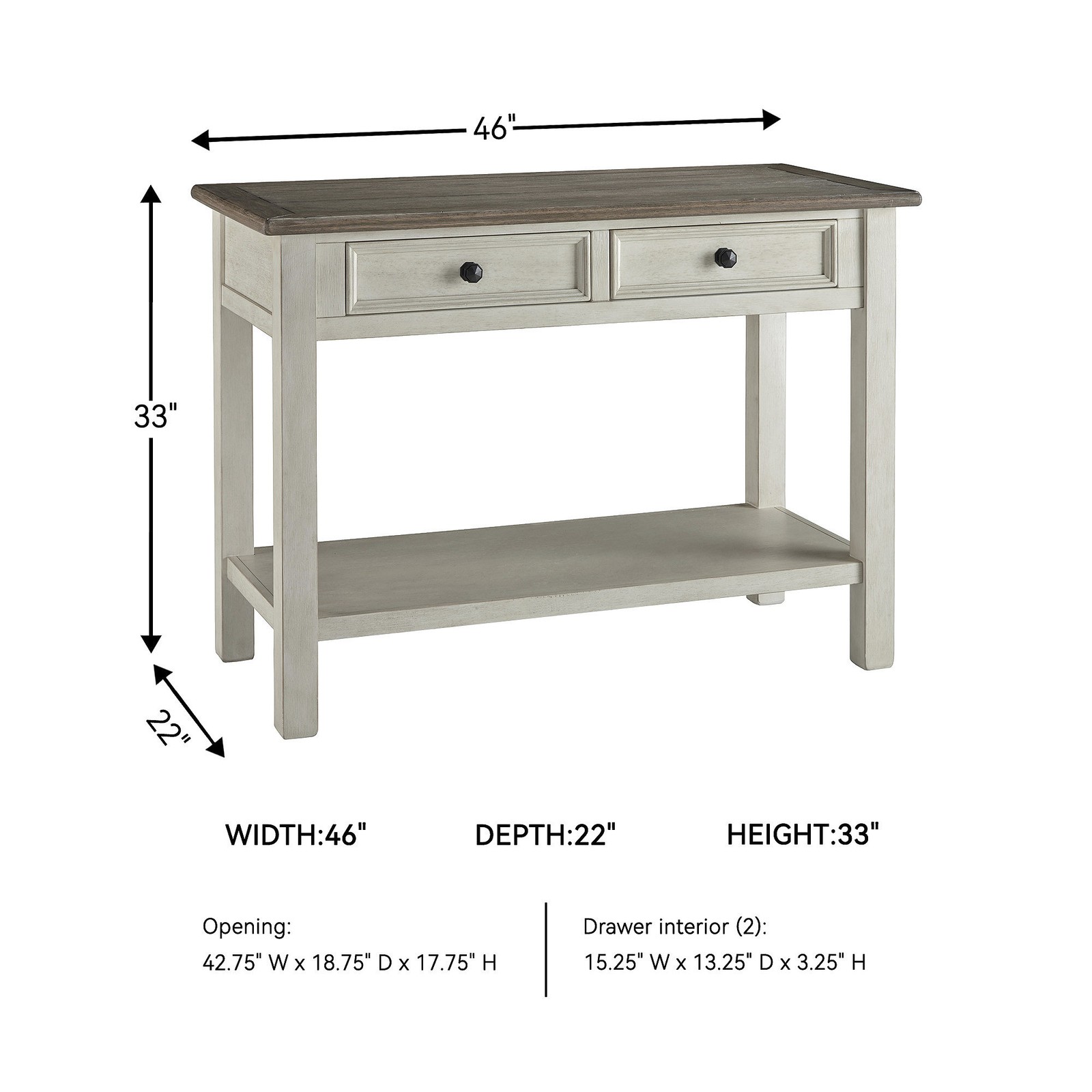 Signature Design by Ashley Casual Bolanburg Sofa/Console Table Two-tone