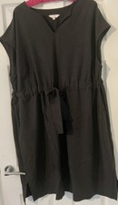 JULIPA LADIES BLACK TIE WAIST LINEN DRESS SIZE 22
