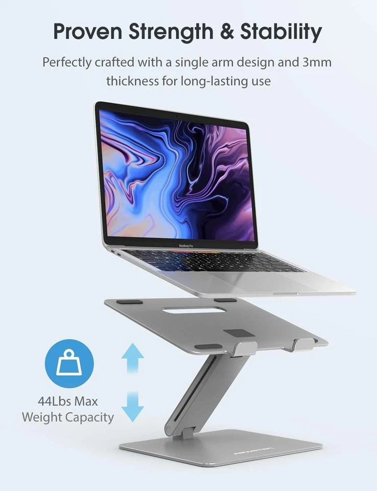 Adjustable Ergonomic Laptop Stand for 10-17 Inch Laptops – Sleek Aluminum Riser - Image 4 of 4