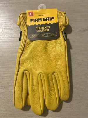 New Firm Grip Deerskin Leather Multi Purpose Quick Fit No Break-in Gloves Large