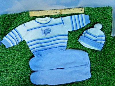passt XAVIER ROBERTS weiche Skulptur KINDER BLAU STRICK SCHNEEANZUG VINTAGE