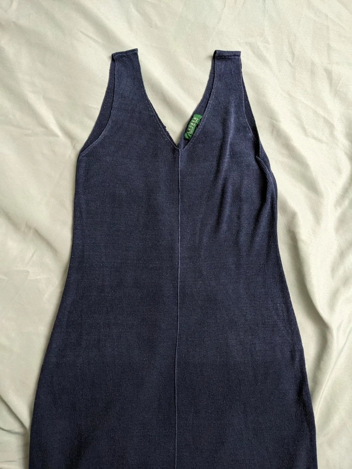 Lauren Ralph Lauren Tank Dress Womens Size L Blue 100% Linen Knit Midi Lagenlook - Image 2 of 4