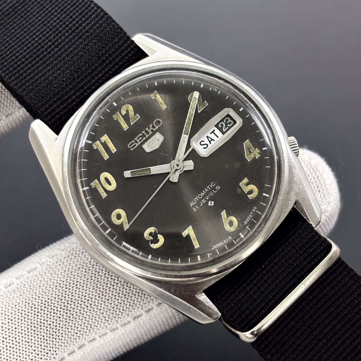 t*o様 SEIKO 懐中時計 昭和51年製 Vintage Seiko 5 Automatic Arabic Military Dial Vietnam War Japan