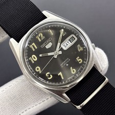 Vintage Seiko 5 Automatic Arabic Military Dial Vietnam War Japan Watch 6119-8090