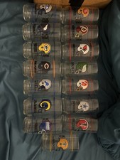 Vintage Mobil 1988 Set of 15 NFC Football Cooler Glass Tumblers RARE NFL Mobil
